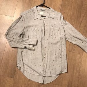 Gray long sleeve button up with navy stars